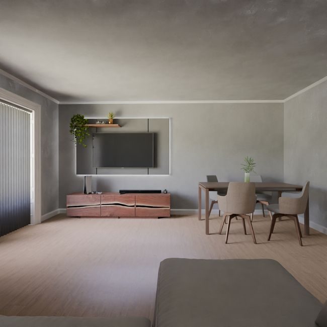 Stylish grey minimalist living room with modern furniture and decor. — Pușcaș Adryan, Pexels