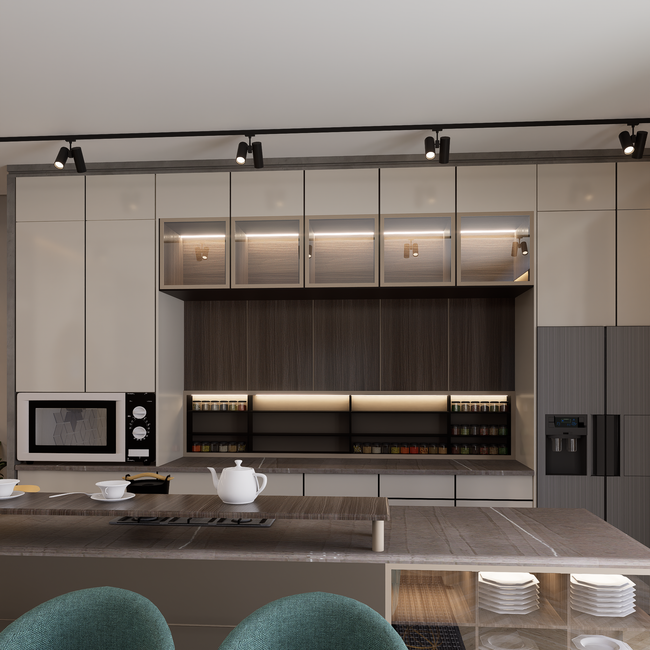 Stylish modern kitchen featuring sleek cabinetry, appliances, and minimalist decor. — The Ghazi, Pexels