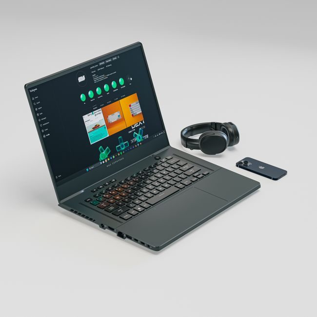 Minimalist tech setup featuring a laptop, smartphone, and headphones on a white background. — Dextar Studio ™, Pexels