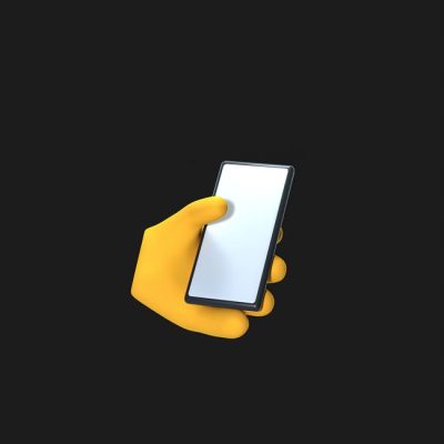 Vibrant 3D illustration of a yellow hand holding a smartphone against a black background. — cottonbro CG studio, Pexels