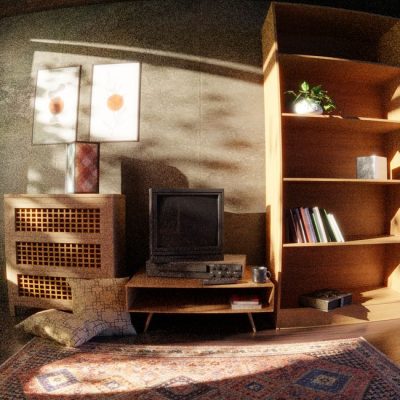 A cozy vintage living room featuring retro decor, a classic television, and warm sunlight. — Yusuf P, Pexels